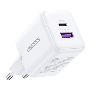 Ładowarka sieciowa 30W USB + USB-C Ugreen (biała)